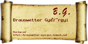 Brauswetter Györgyi névjegykártya
