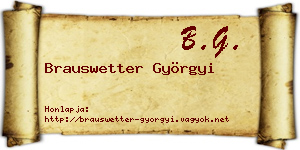 Brauswetter Györgyi névjegykártya